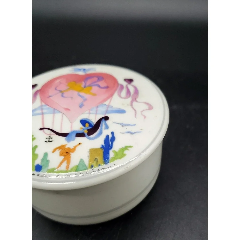 Villeroy Boch Porcelain Trinket Box Botanica A. Mercier Signed Romantic Love Lid